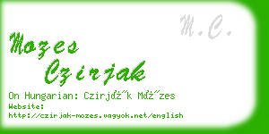 mozes czirjak business card